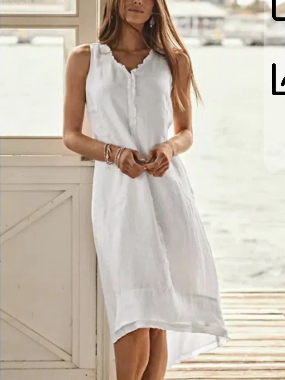 J. Jill White Sleeveless Midi Dress - Picture 1 of 8